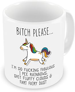 VIROSA Funny Unicorn Mug – Bitch Please I’m So Fabulous – Rude and Fabulous Gift for Friends, Loved Ones, Coworkers – Birthday, Office, Xmas, Secret Santa, Sassy Coffee Cup – 11oz Ceramic Mug