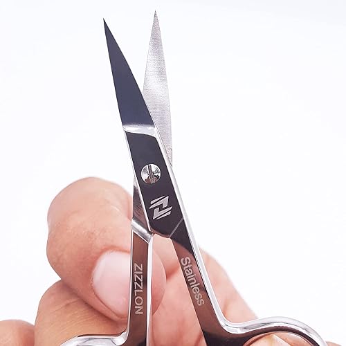 Miniatura 19 de Tijeras para cutículas con hoja curvada extrafina, tijeras extra delgadas para el cuidado de cutículas, tijeras profesionales de manicura con punta