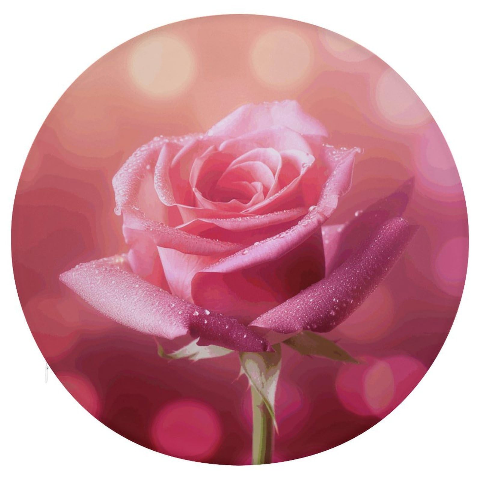Wsoihfec Style Beautiful Flower Images Seat Cushion Round Chair Pad