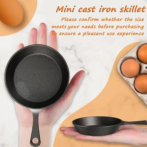 Miniatura 4 de Sartén pequeña negra para huevos, mini sartén, sartén pequeña para panqueques para el hogar y campamento (diámetro 4.7 pulgadas/5.0 in)