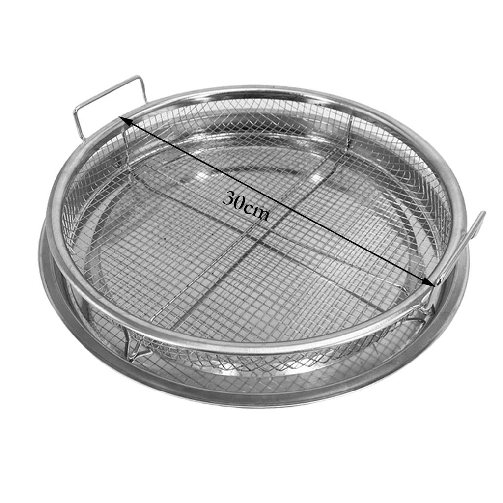 rockible Bac à Rond Antiadhésif, Panier à Frites, égouttoir, 3, Argent