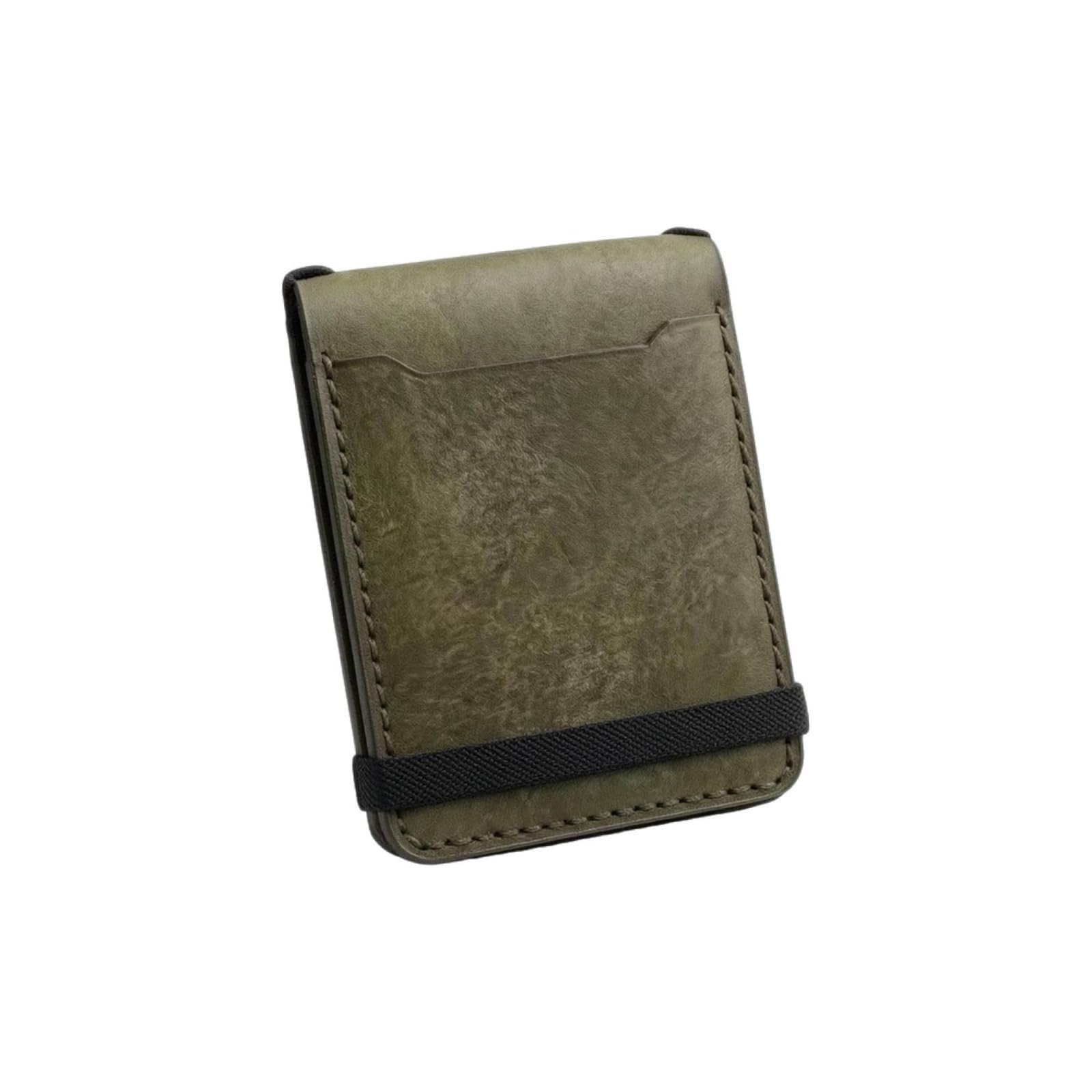 Elastic Band Slim Wallet Front Pocket Short Stitched Edges Personal Accessory Rounded Corners, Green | Wallets Mens Accessories Clothing Shoes-image-40