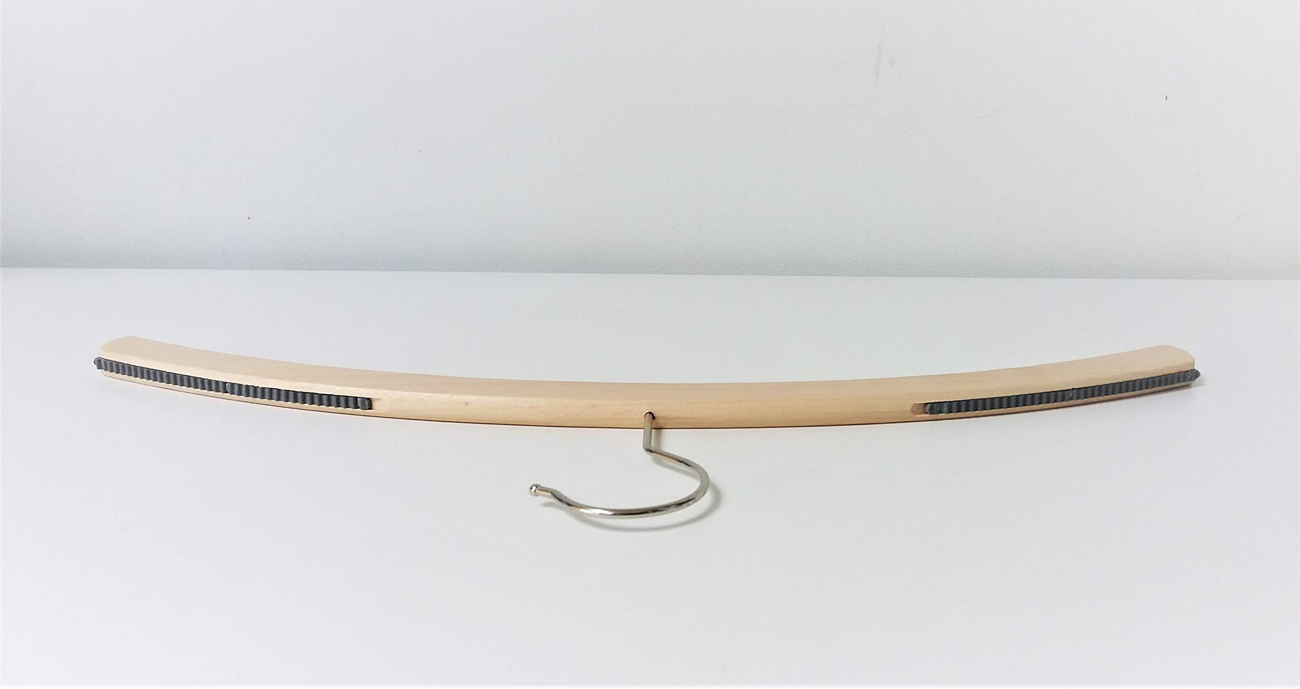 Unisex Slim Natural Pine Wood Clothes Hangers, Waxed Finish, 42cm, Set of 10