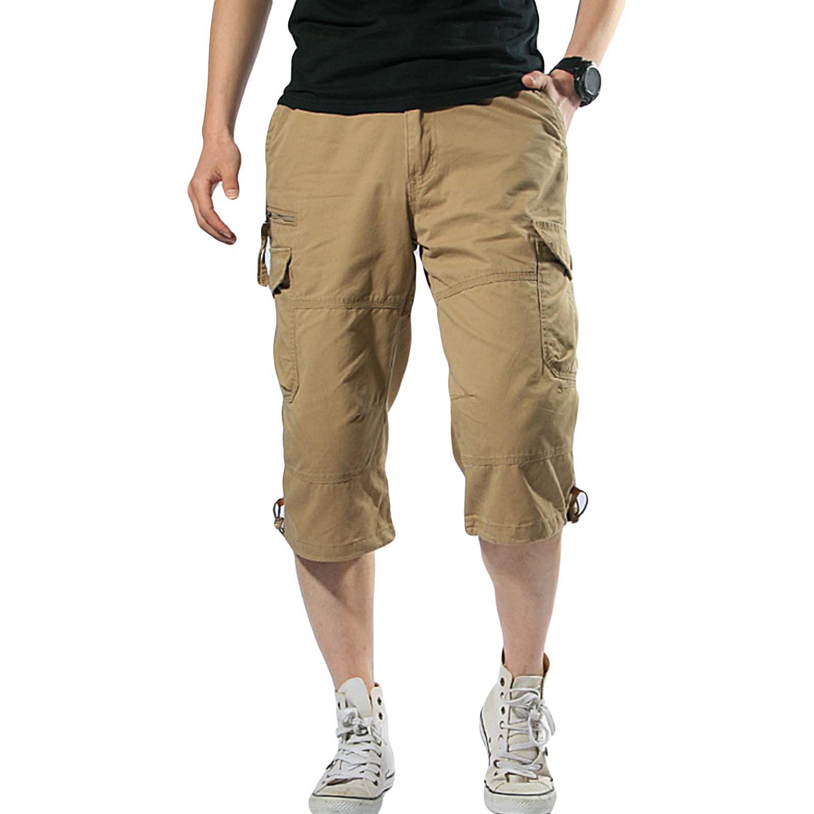 Amazon.com : Maiyifu-GJ Men's 3/4 Long Cargo Shorts Loose Fit