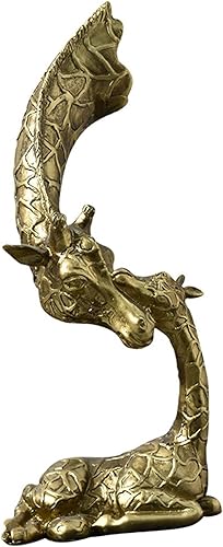 KLKCMS Estatua de jirafa de simulación, estatua de jirafa, estatua de animal, figuras decorativas de jirafa para gabinete, mesa, fiesta, accesorios