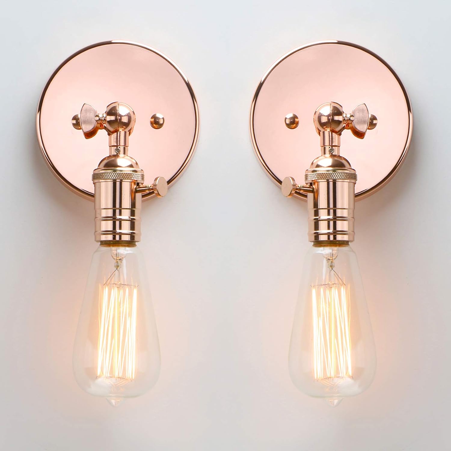 Buу 1 gеt 1 Permo Set of 2 Minimalist Single Socket Wall Sconce Lighting with On/Off Switch (Copper)