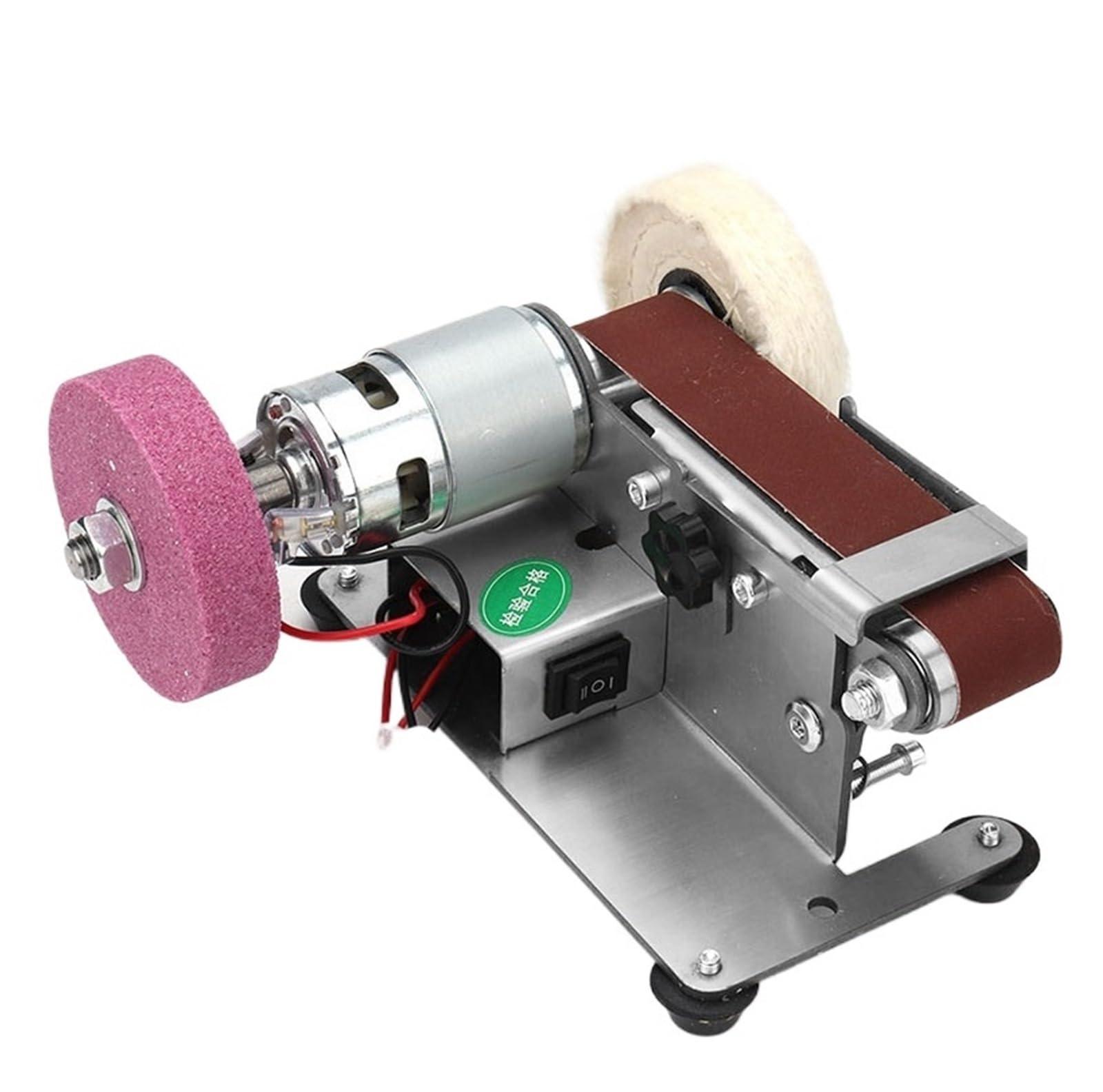 Yhdizsupo Multi-Colored Mini Electric Belt Sander Diy Polishing Grinding Machine Multifunctional Grinder Belt Cutter Sharpener(Set2)