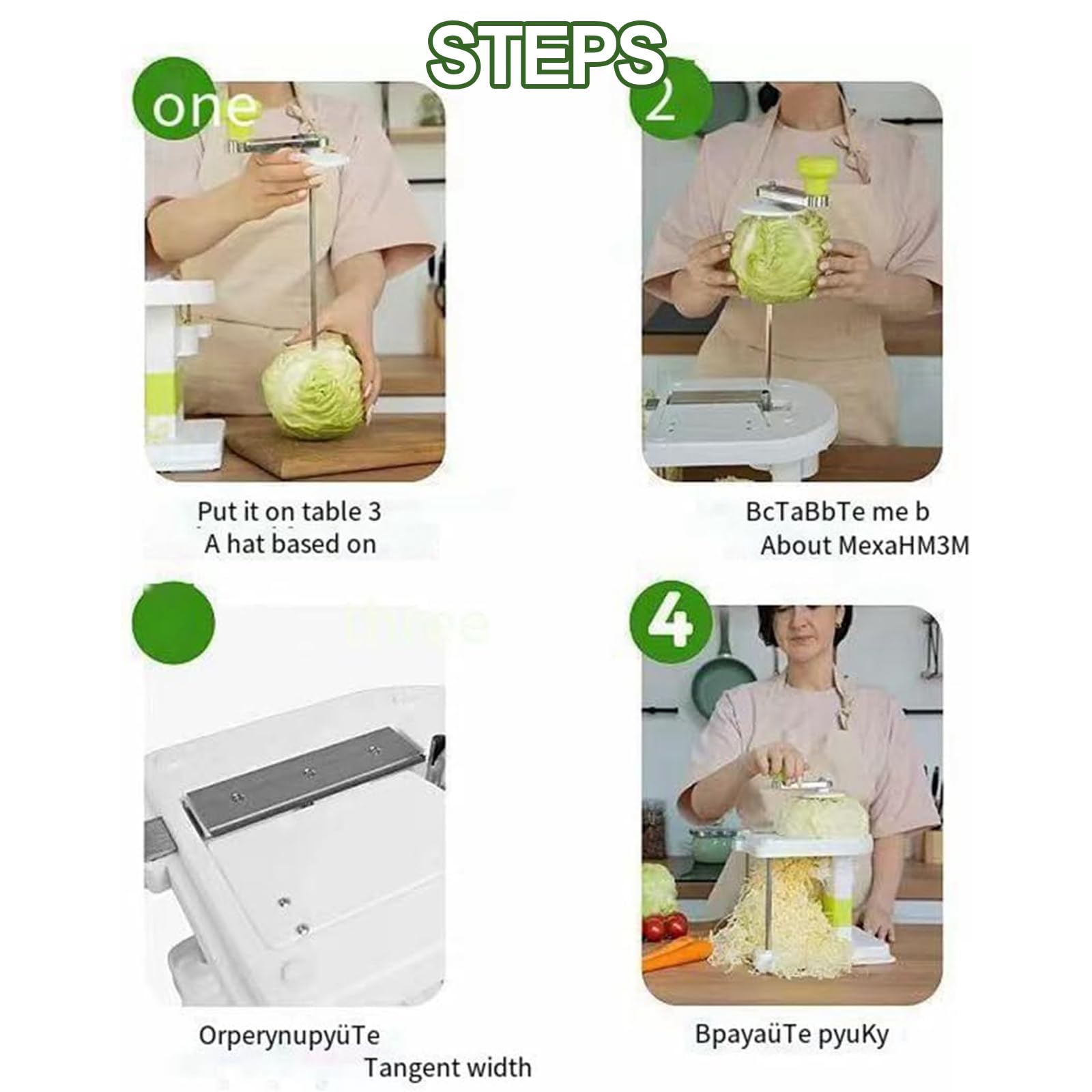 Máquina Multifuncional para rallar y Cortar repollo, máquina para Cortar repollo en Juliana, Corta 5 kg en 5 Minutos, picadora de Verduras, Ahorra Tiempo y Esfuerzo, para la Cocina