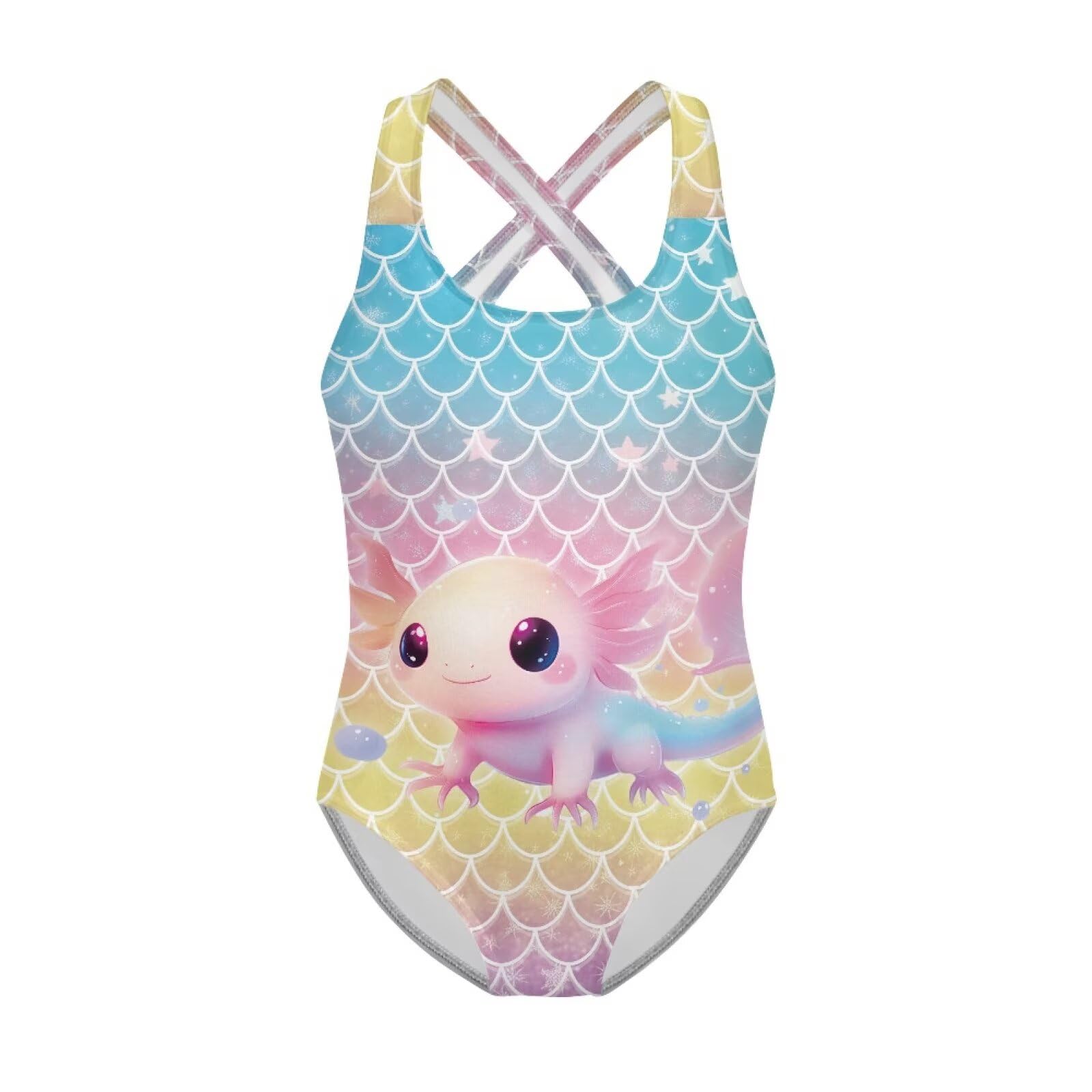 Girls Swimsuit Criss Cross Back 1-Piece Summer Beach Swiwmear