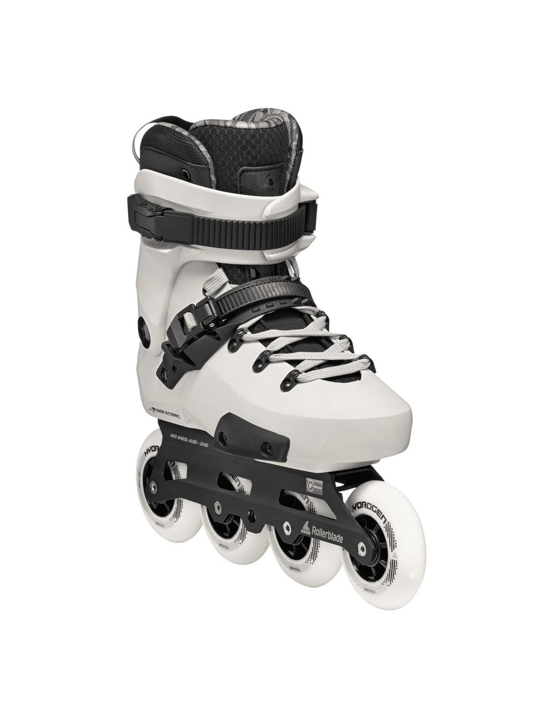 Rollerblade Patines Freeskate Urbanos Twister 90R - Agilidad Extrema y Configuración Rocker 4x90mm - Carcasa Rígida y Guía de Aluminio - White Smoke (Blanco/Negro)