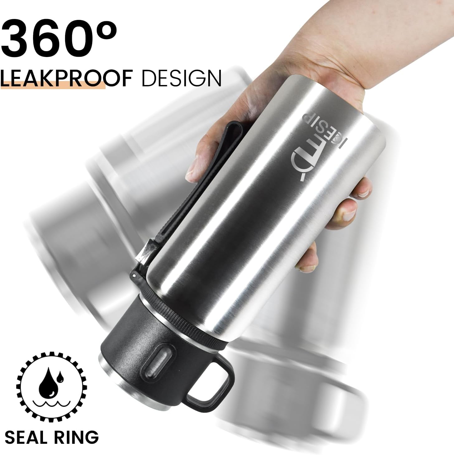 Stainless Steel Insulated Bottle, 27oz with cup Vacuum Insulated Water Bottle, Thermo for Hot Drinks/Cold Drinks,24-Hr Insulation Commute, Travel - Image 5