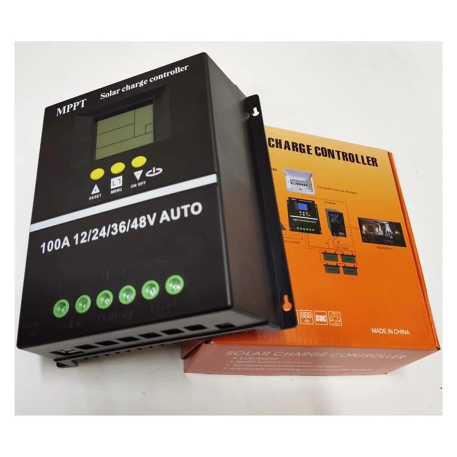 Regolatore di Carica Pannello Solare, Regolatore di Carica Solare 100A/80A/60A MPPT/PWM 12V/24V/36V/48V Strumenti di Controllo Automatico Caricabatteria Solare fotovoltaico(100A)