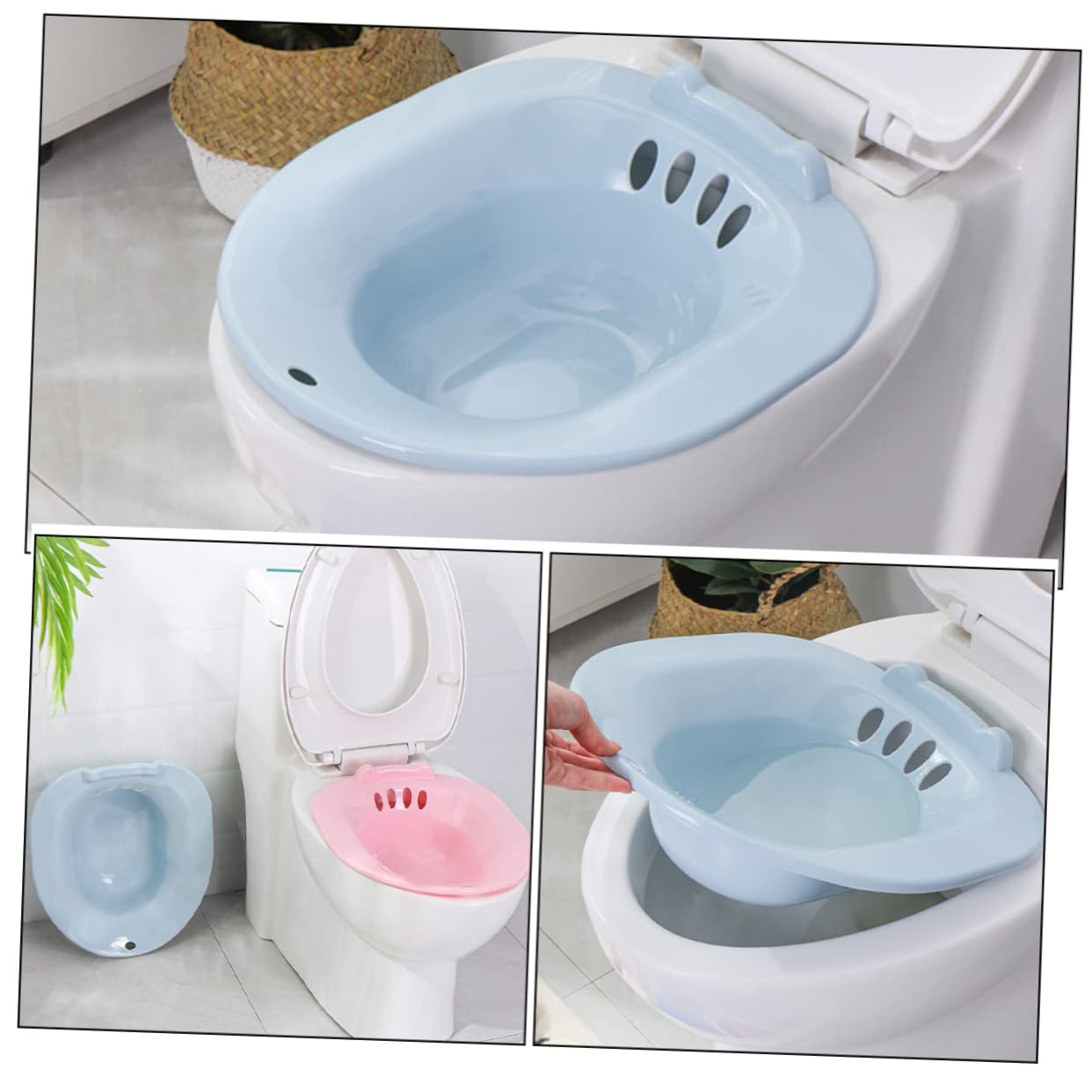 CHILDWEET Inodoro Asiento Diseño de Antideslizante Plástico Azul Baño Fácil de Limpiar para y Adecuado para Cuidado Posparto y Postoperatorio