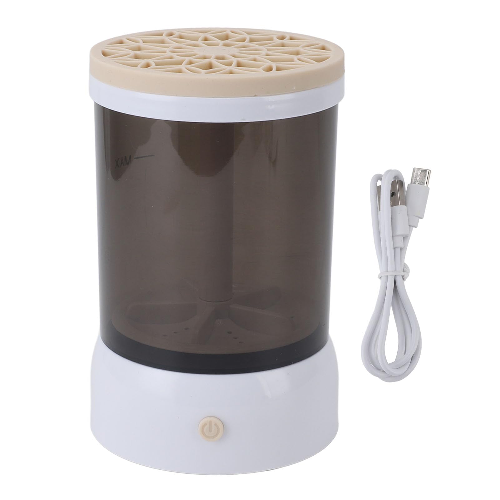 Lybunair USB Visible Quick Dry Automatic Portable Electric Makeup Brush Cleaner Machine for All Size Cosmetic Brushes (Khaki)