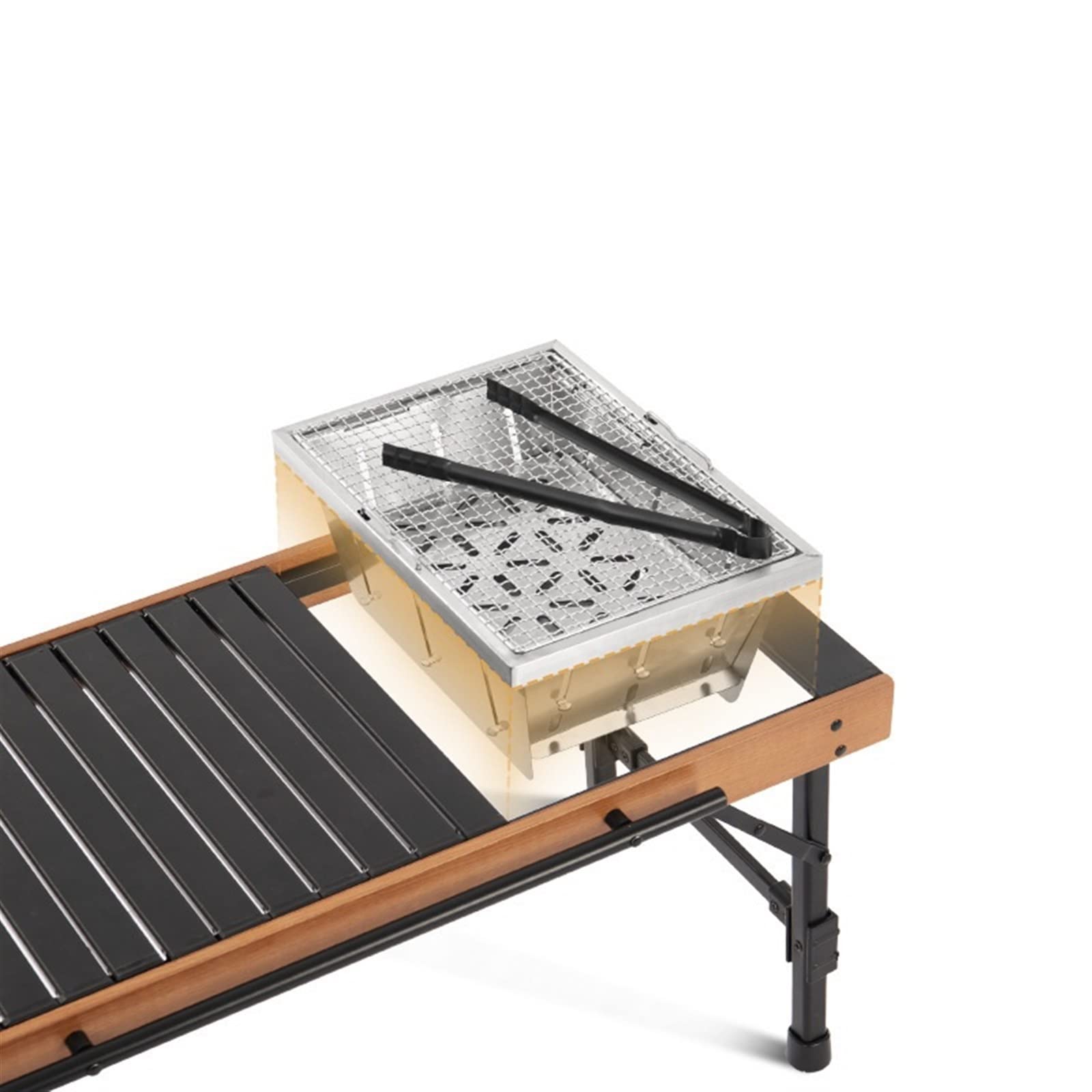 Camptisch Outdoor Faltkombination Tisch Outdoor Camping Picknick Grill Buche Tisch