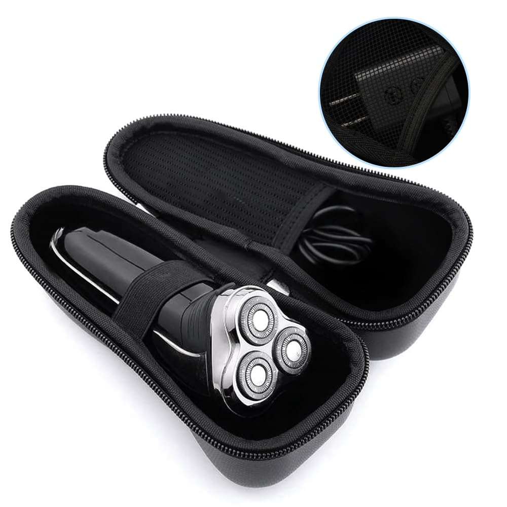 WuYan Custodia da viaggio rigida in EVA per Philips per Braun per Panasonic Rasoio elettrico da uomo Custodia rigida da trasporto Borsa da viaggio Custodia per rasoio elettrico Trimmer, Nero,