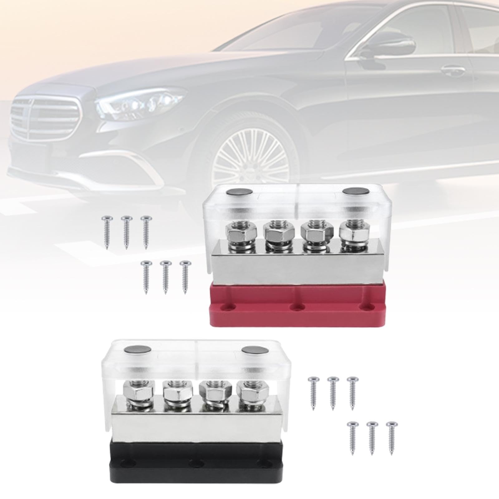 Confezione Da 2 Pezzi 600A Barra di Messa a Terra per Batteria Marina/Accessori per Morsettiera Ad Alta Corrente con Coperchio 12V