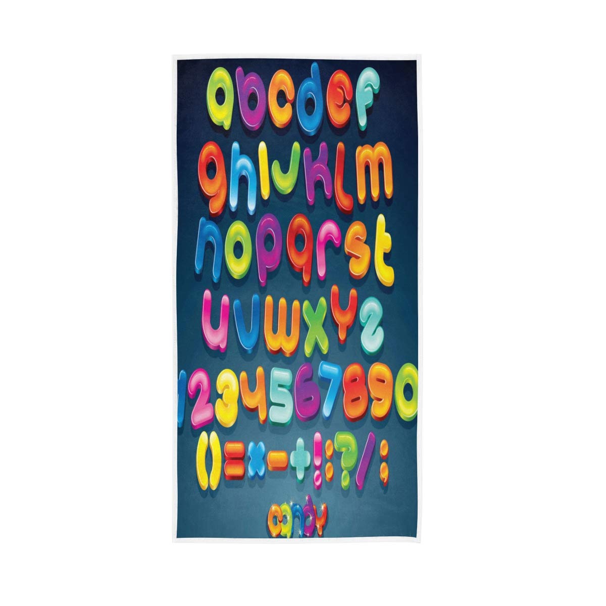 HUYGD Hand Towels Cotton Letter Pattern Soft Towel Multipurpose Bathroom Beach Towel for Home Kitchen Swim Spa Gym, 30x15 inch
