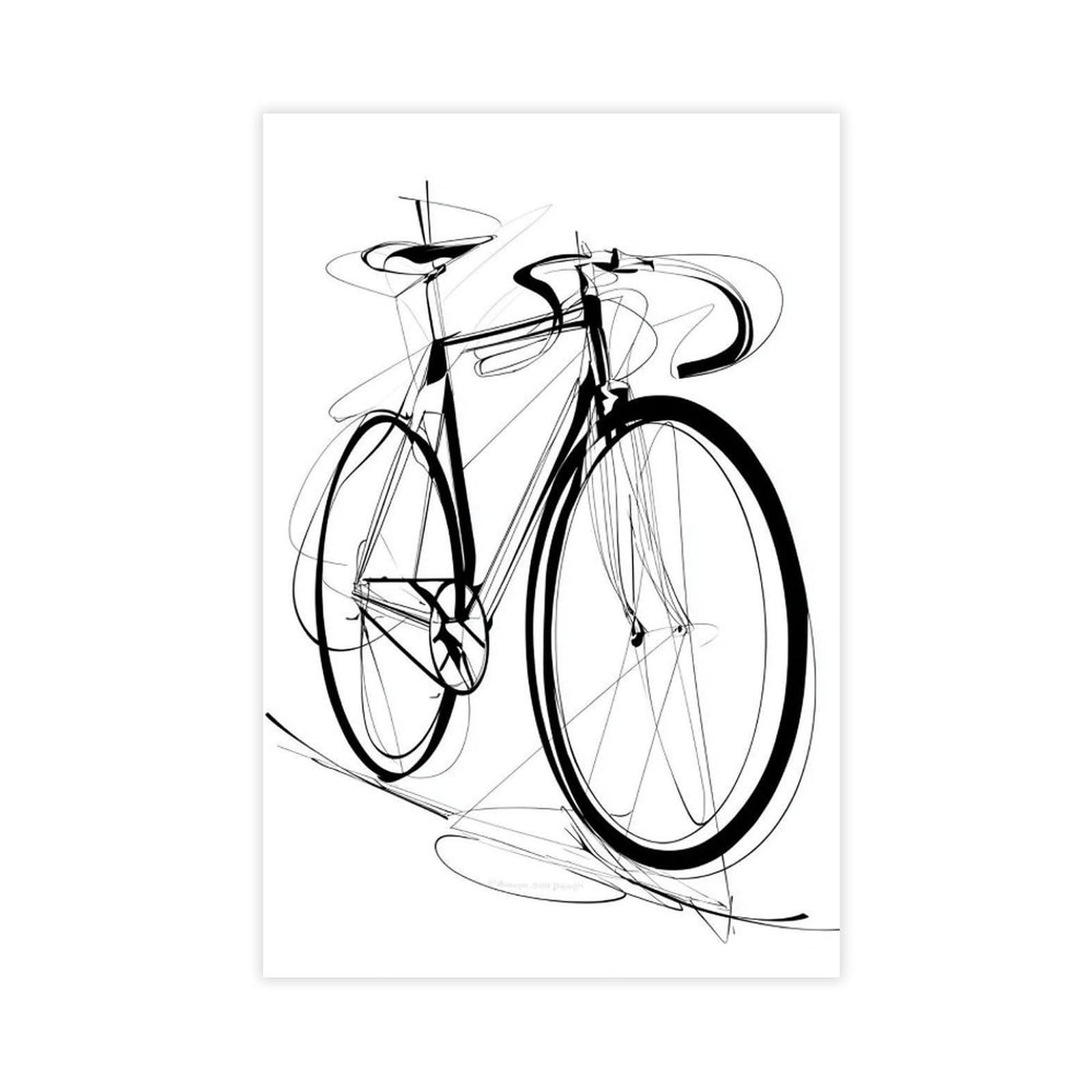 Ywtjax Unframe-Style Abstract Cycling Poster Canvas Poster For Office Decor Gift
