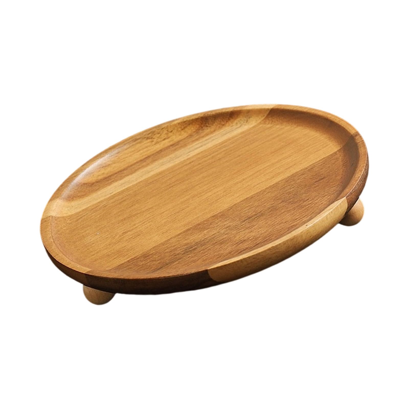 ZEPFJHE Bucolic Wood Display Tray with Sturdy Raised Base Rural Wooden Serving Perfect for Dining Table Centerpiece Decorative Wooden