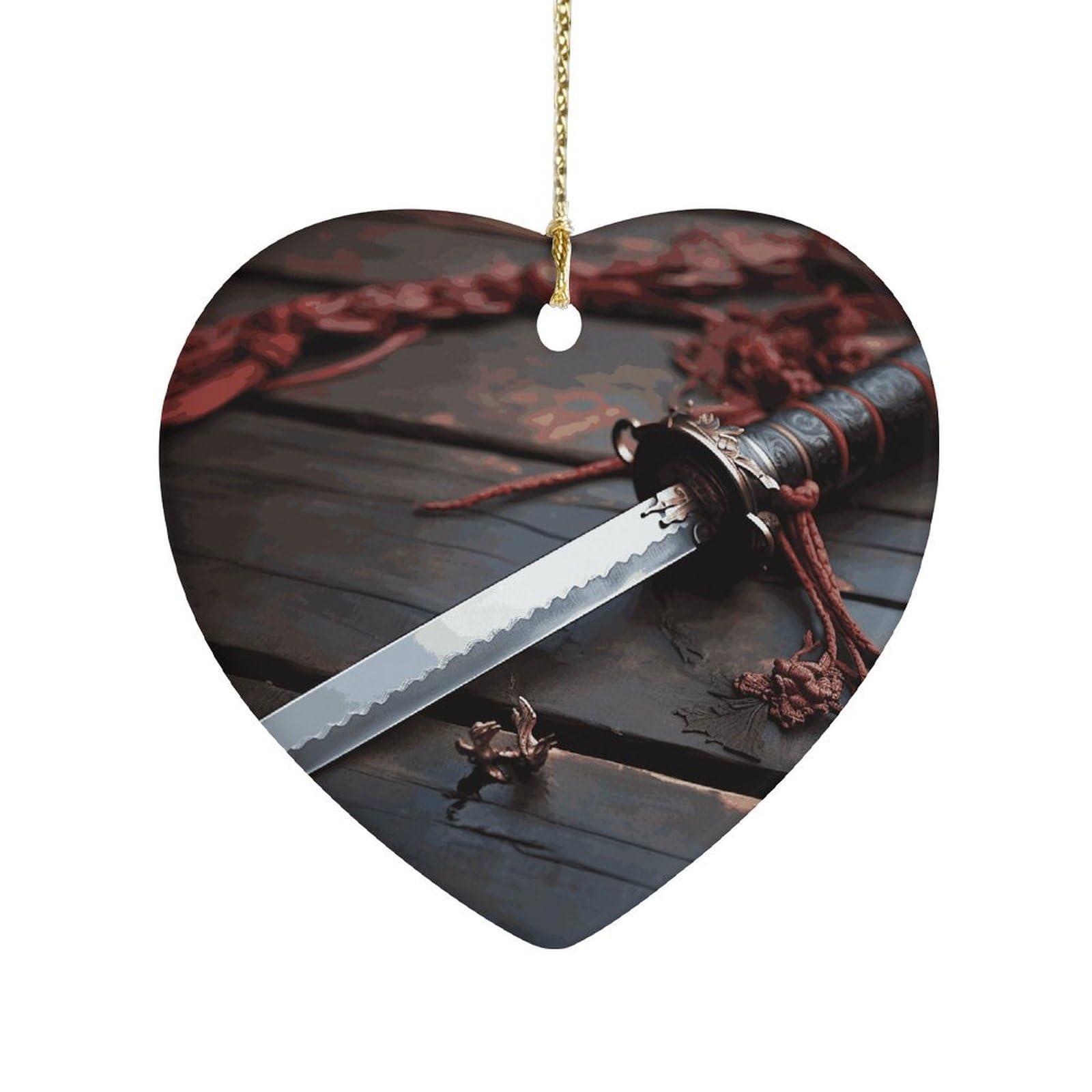 Fekiloot Style Japan Samurai Sword Ceramic Ornament Home Decor Keepsake