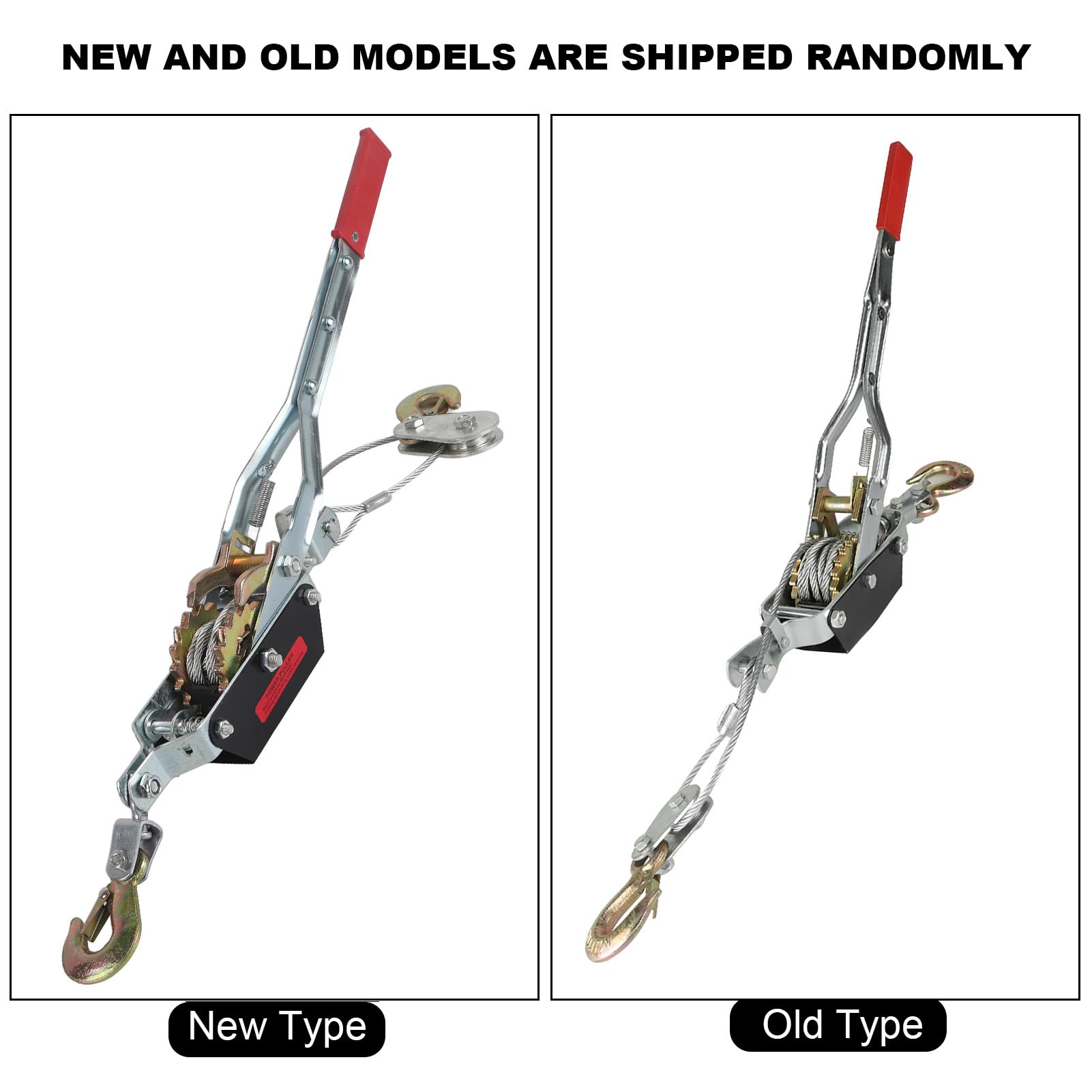 2/4T Drahtseil-Hand-Power-Puller-Anziehwerkzeug, Mini-Spanner mit Doppelhaken-Hebewerkzeug für Bau, Autobahn, Brücke (4T)