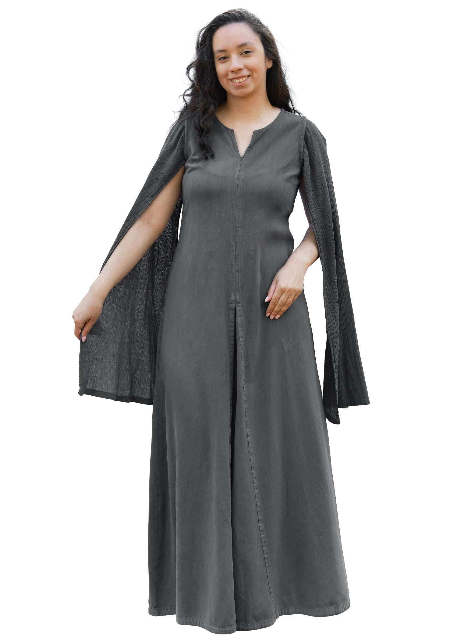 Battle-Merchant Bodenlanges Mittelalter Kleid Elira, für Damen | Wikingerkleid Langarm, Mittelalterliche Fantasy Kleidung für LARP & Cosplay