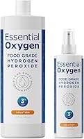 Essential Oxygen Food Grade Hydrogen Peroxide 3% - 8oz Spray + 32oz Refill Pack - Natural Cleaner for Home, Food, Pets & Plants