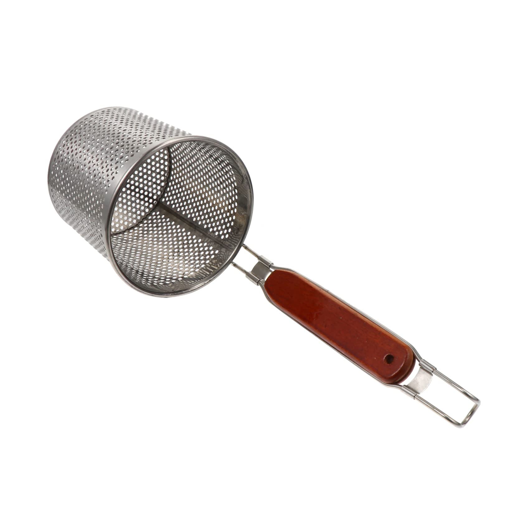 GRIRIW 1Pc Stainless Steel Frying Strainer Spoon Practical Skimmer Ladle for Cooking Noodle Strainer Fine Mesh Filter Long Handle for Draining Hot Oil and Soup