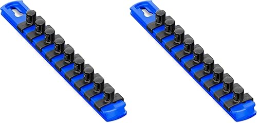 ERNST - Organizador magnético de enchufes de 8 pulgadas con clips de bloqueo giratorio de 9 3/8 pulgadas, azul (8408M-azul-3/8) (paquete de 2) Negro