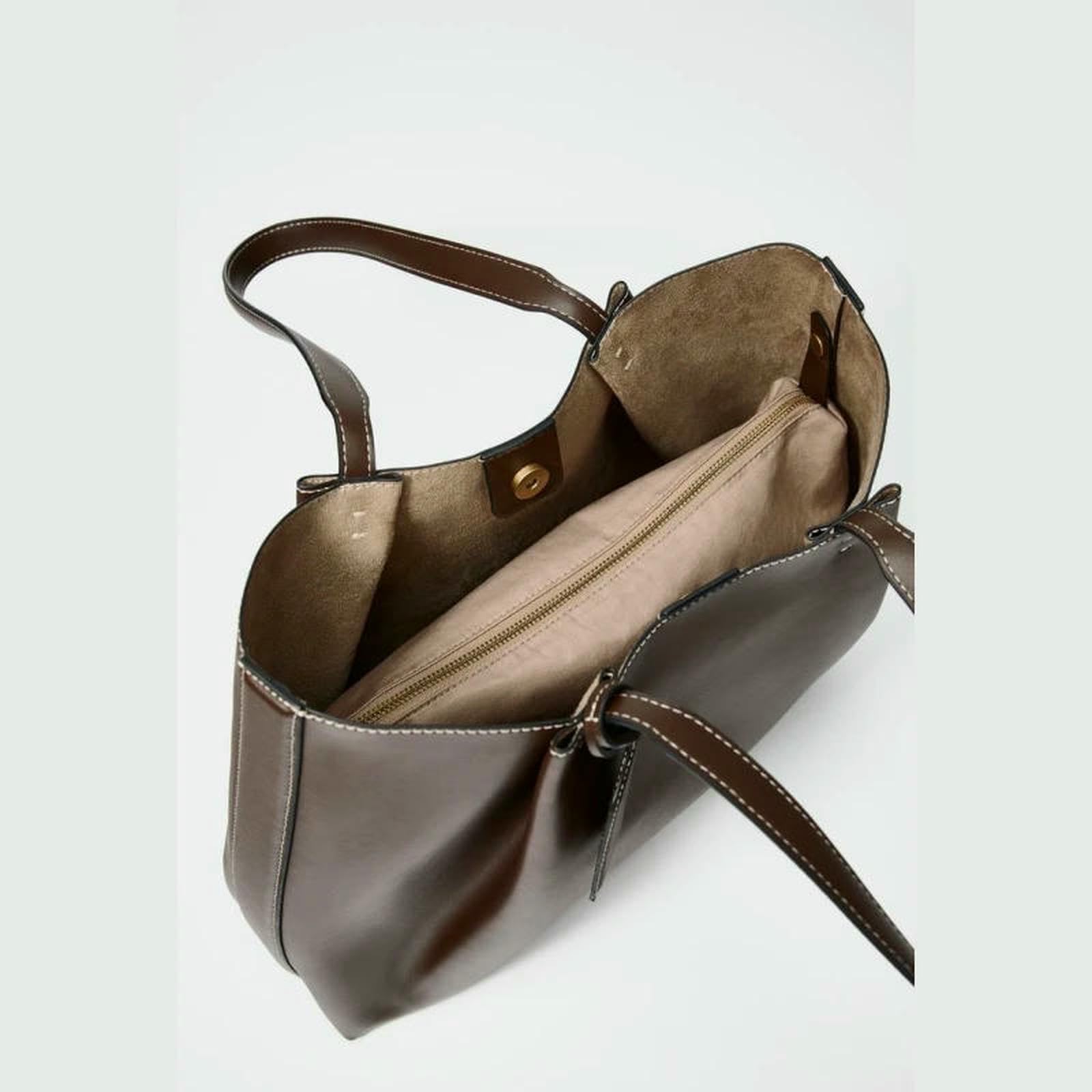 Kosmetiktasche Frauen Große Braune Pu Leder Tote Tasche, Elegante Top Griff Schulter Handtasche, Geräumige Einfarbige Tasche Für Arbeit, Pendeln & Täglichen Gebrauch-brown