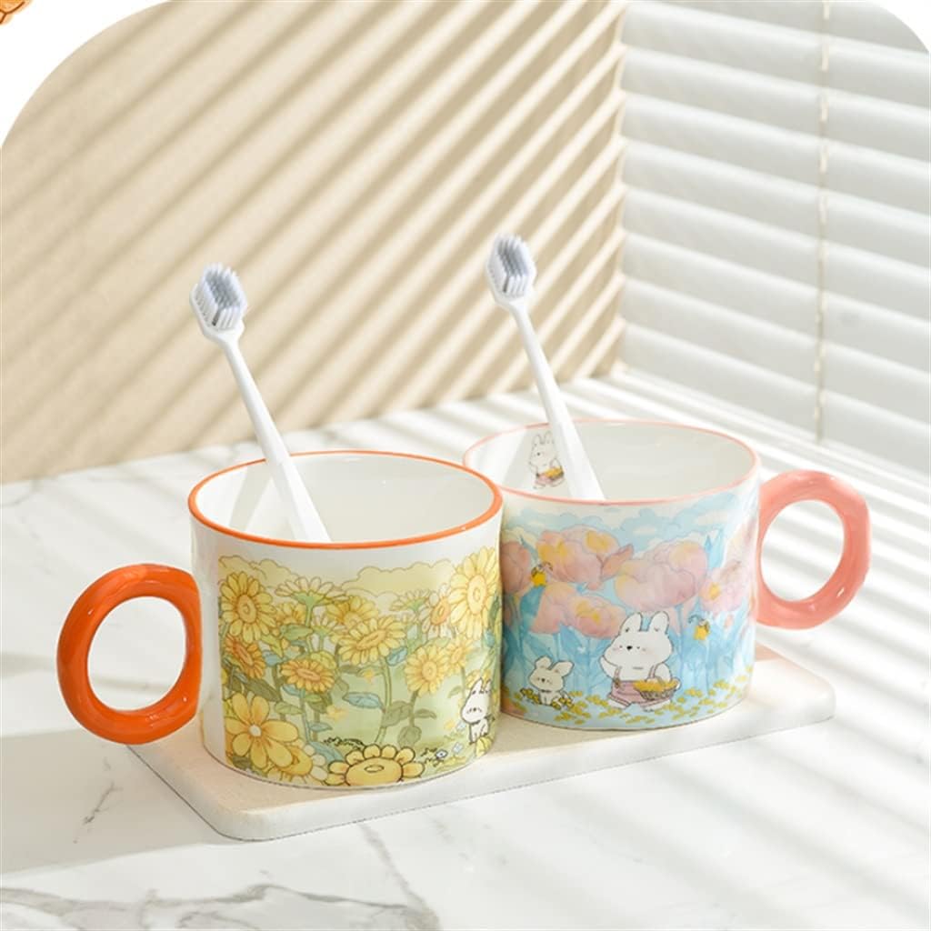 Ceramic Wash Cup Pair Bathroom Toothbrush Mouthwash Set Couple Household