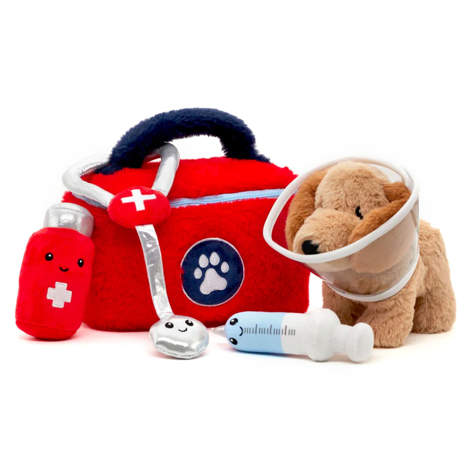 Snuggz Kids Vet Puppy Plush Playset - Soft Toys Interactive Toy Set for Toddlers with Pretend Play Vet Kit and Cute Accessories, Cuddly Plush Gift Idea for Children