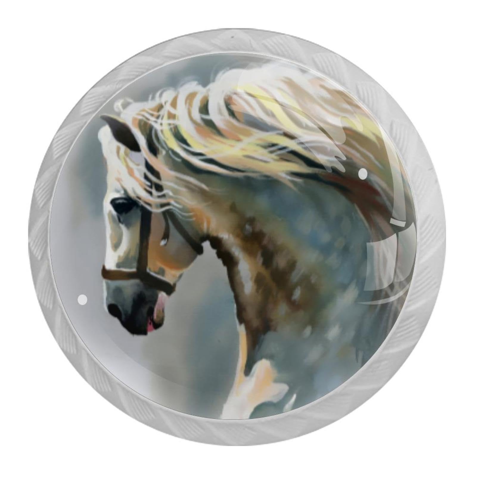 Tqmspg Multi12 4 Pieces Drawer Pulls Horse Animal Door Knobs Dresser Handles For Kitchen Wardrobe Cupboard Hardware Furniture