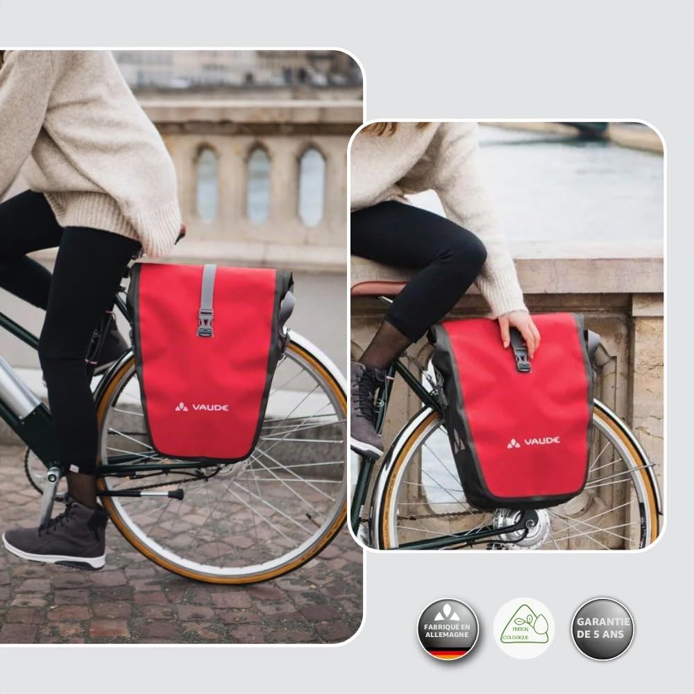 VAUDE Aqua Back Single Sacoche de vélo pour roue arrière - Volume 24 l - matière bâche sans PVC