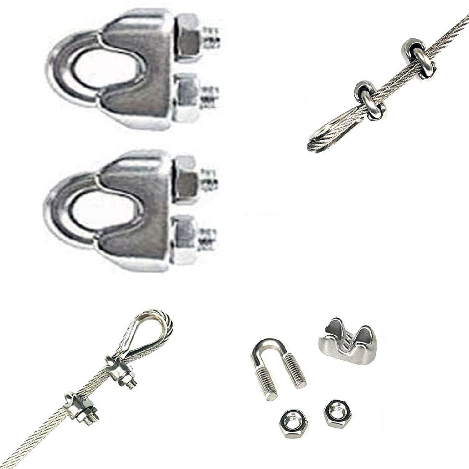 DIY Crafts 2X Cable Clip, Clip Clamp Only, Wire Rope Cable Clip Clamp Only 2-24 As Choice Heav(2X Cable Clip, Clip Clamp Only)