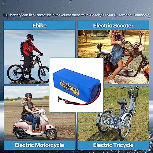 Image of 36V Ebike Battery 8Ah 36V Lithium Battery with 2A Charger, T-Plug, XT60 Connector and BMS for 250-1000W Electric Bicycles Motor /Ebike Kit