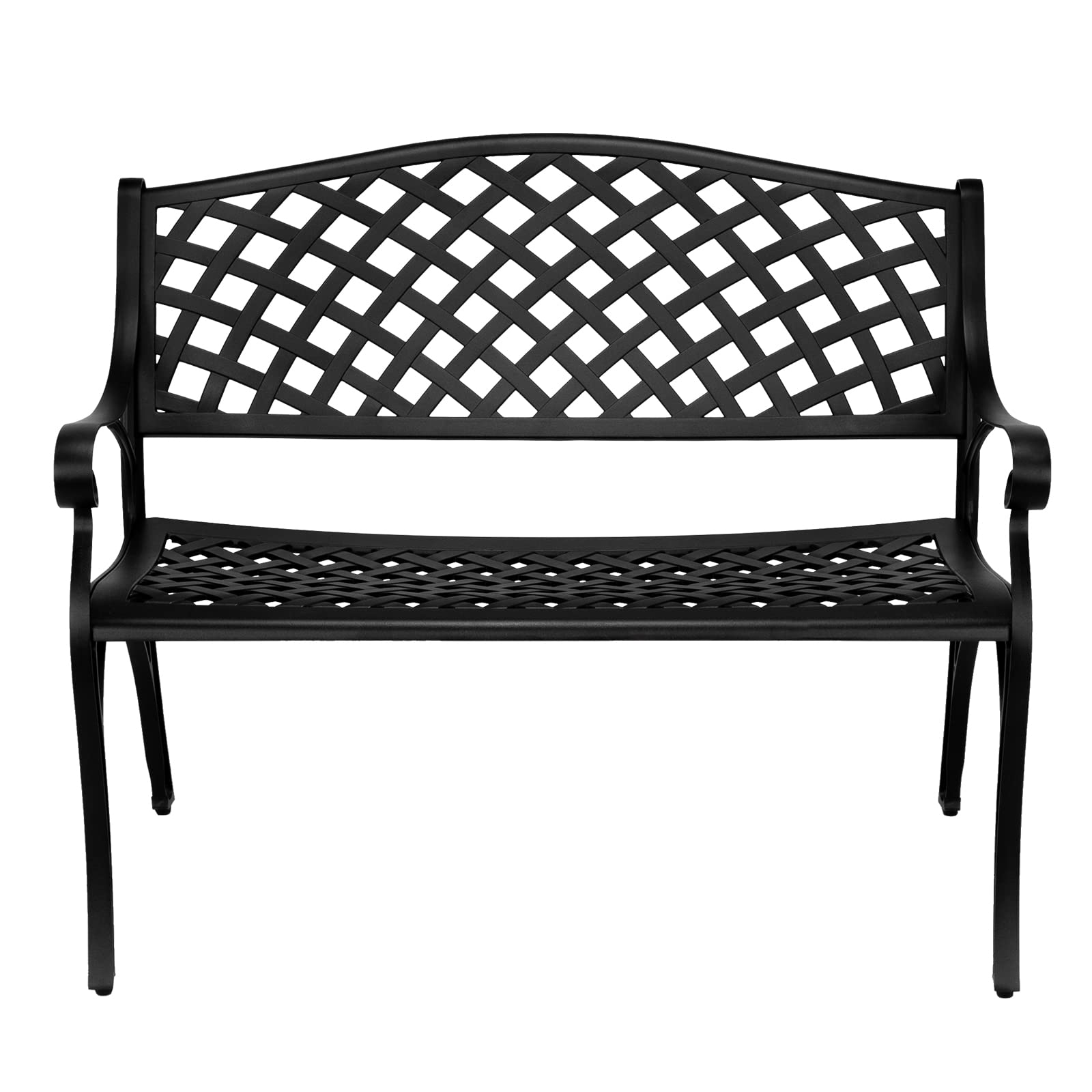 VINGLI Gartenbank Metall Aluminium,Wetterfeste Gartenbank für 2 Sitzer,Sitzbank Outdoor,Bänke für Terrase, Balkon, Garten, Hof,102 * 58 * 84cm