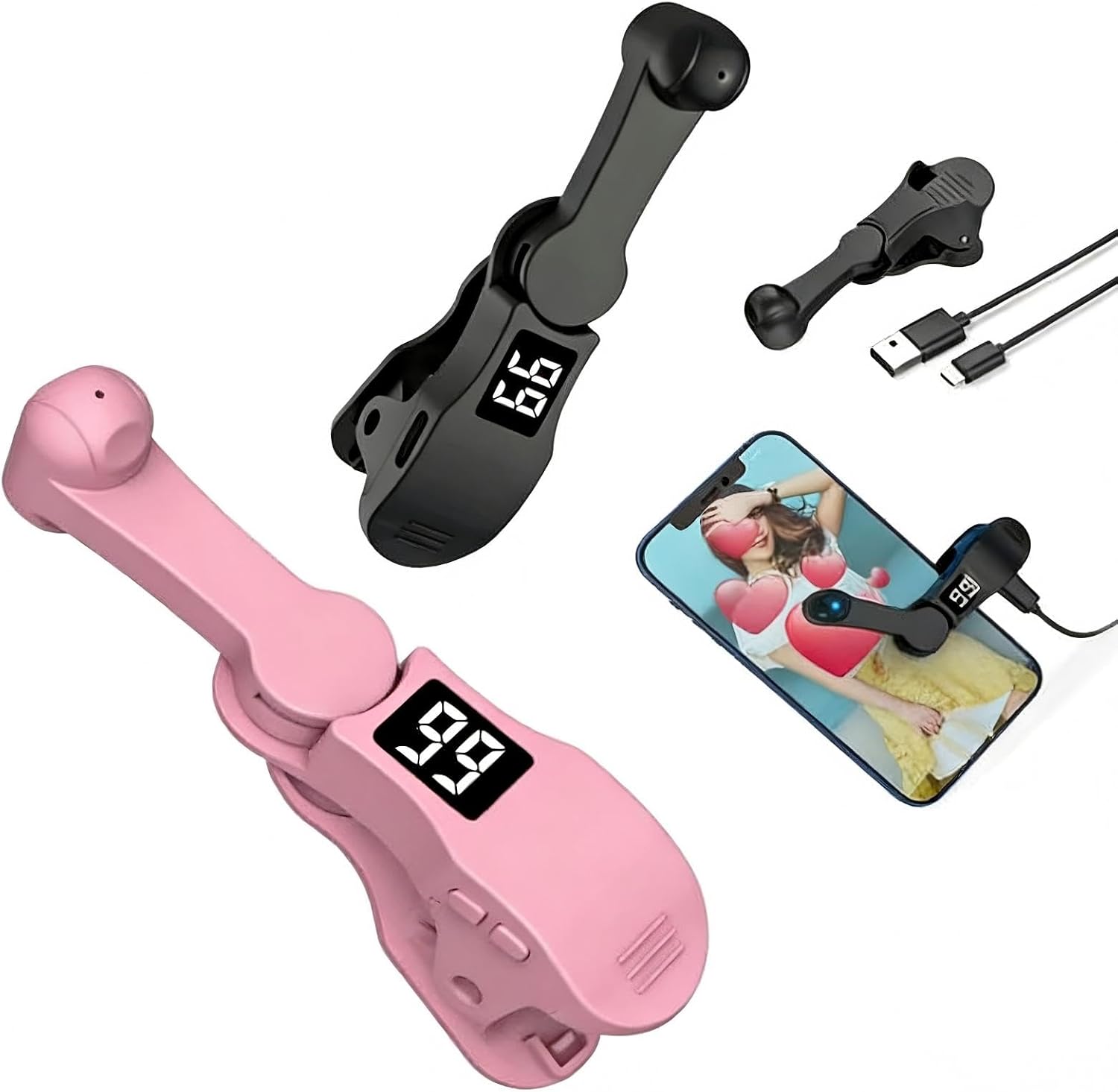 2 Pack Portable Auto Screen Tapper with Adjustable Speed for Live Streaming Likes Shopping and Mobile Gaming Automatic Clicker Device for Android and iOS