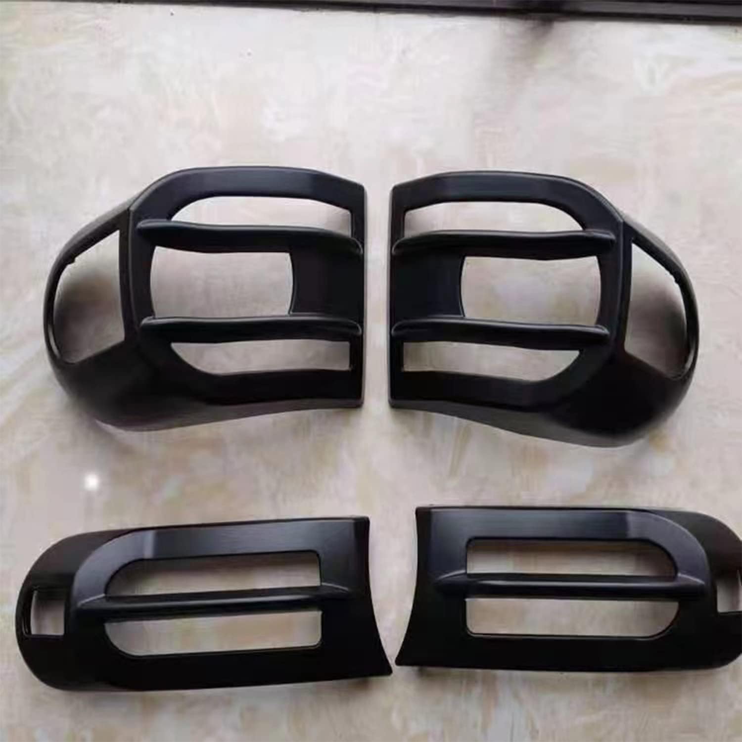 HAOYI Fit Toyota FJ Cruiser 2006-2022 ABS Black Car Exterior Front & Rear Lamp Protection Cover Decoration Accessories FJ Cruiser