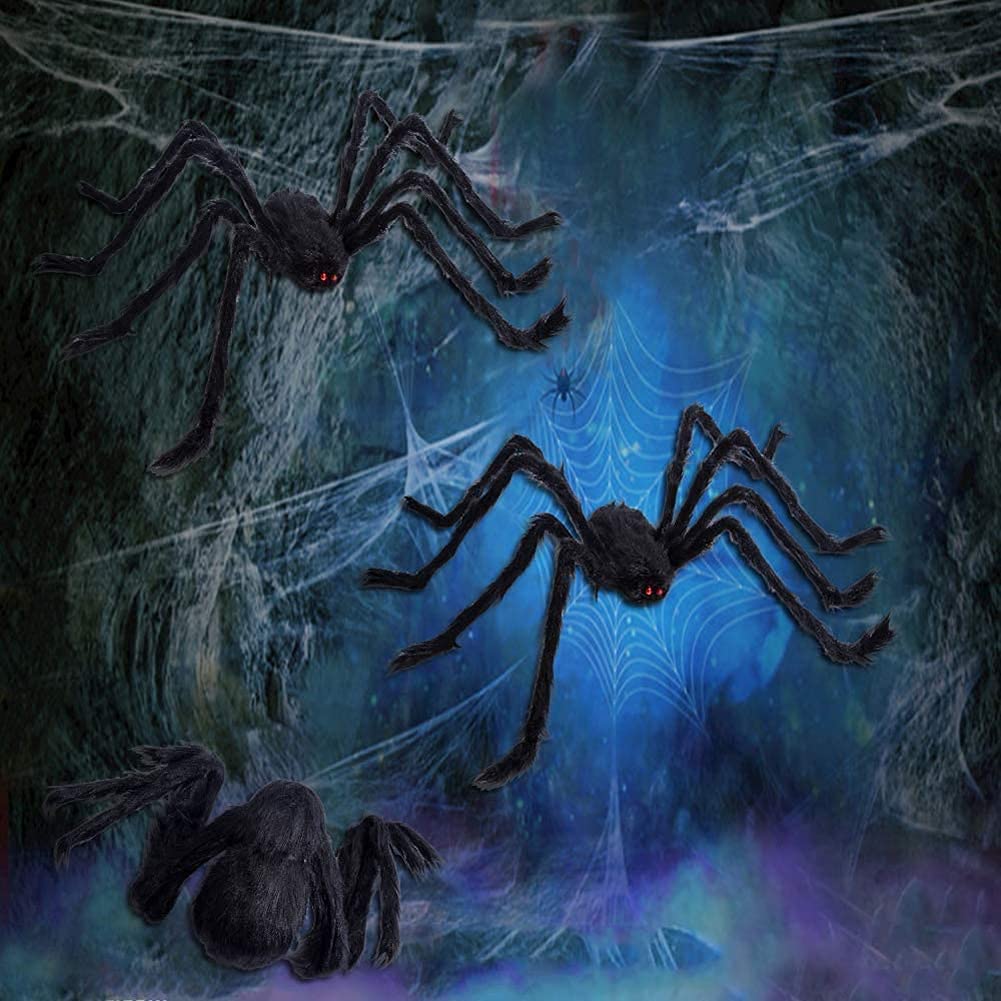 Ragno Peloso Gigante Per Halloween - 90 Cm, Decorazione Spaventosa Per Interni Ed Esterni - Foto 6