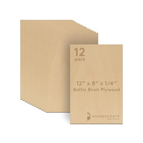 Miniatura 29 de Madera contrachapada de abedul báltico de 0.236 in de 1/4 x 12 x 24 pulgadas, caja de 6 madera artesanal de grado B/BB, más fuerte que las hojas