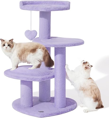 VETRESKA Árbol de gato de 40 pulgadas para gatos de interior, torre para gatos de varios niveles con poste rascador para gatos, lindo árbol de