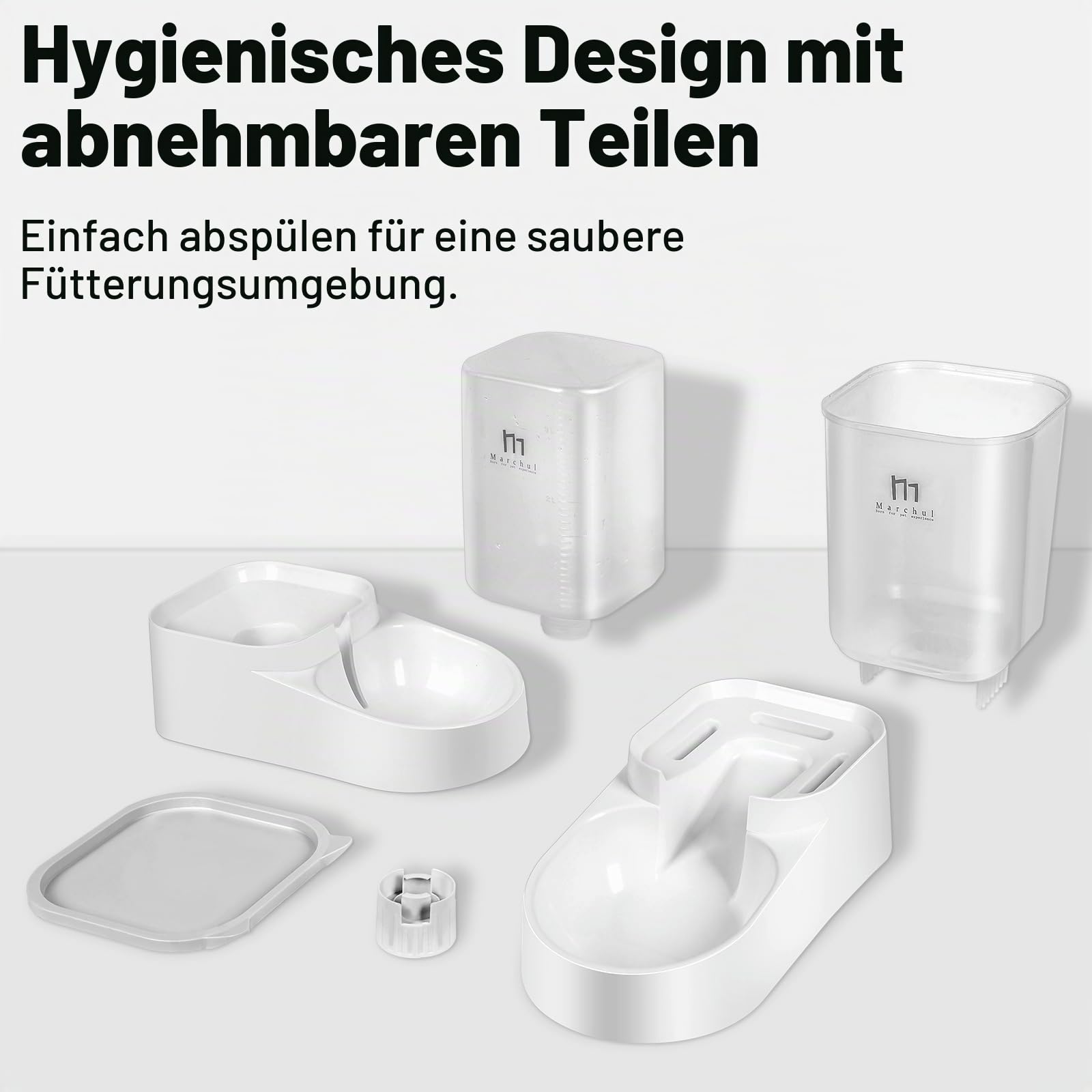 Marchul Automatischer Futterspender für kleine und mittelgroße Haustiere, 3,8 L, Reisefutterspender und Wasserspender für Hunde, Katzen, Haustiere