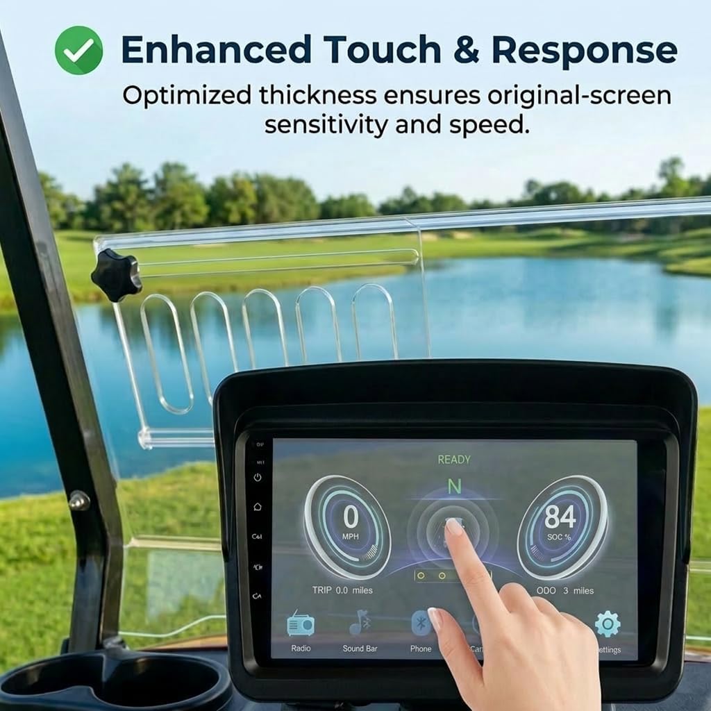 9 Inch Matte Screen Protector Compatible with Evolution Golf Cart Touchscreen (D5 Maverick 4 Plus) - [Anti-Glare Tempered Glass] Reduces Reflection & Fingerprints for Outdoor Driving (Anti-Glare Matte (1-Pack), 9 Inch)