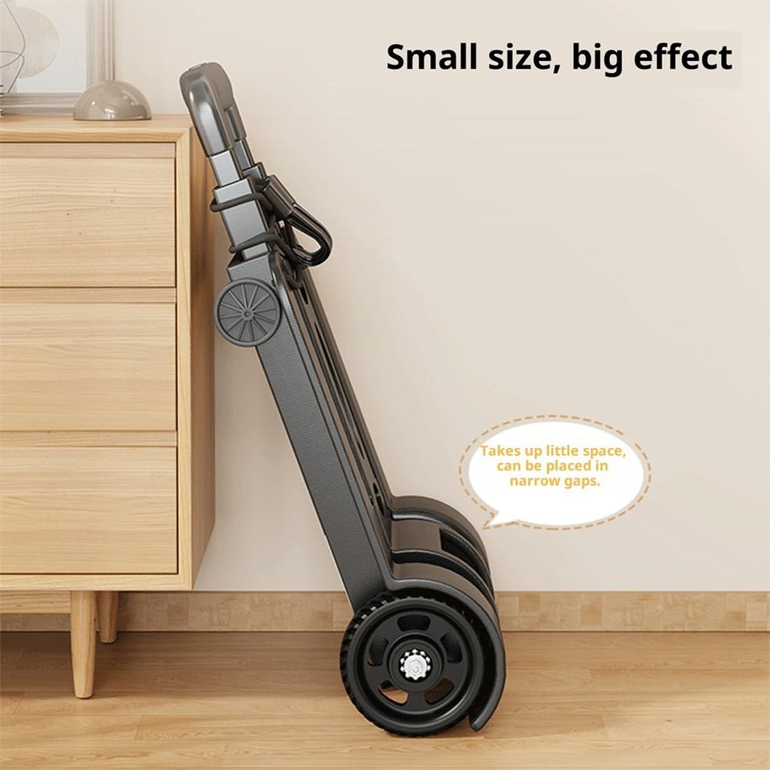 Carrello pieghevole a mano – Carrello portatile con ruote per bagagli da viaggio, shopping e uso domestico – Design compatto e leggero per un facile trasporto e stoccaggio