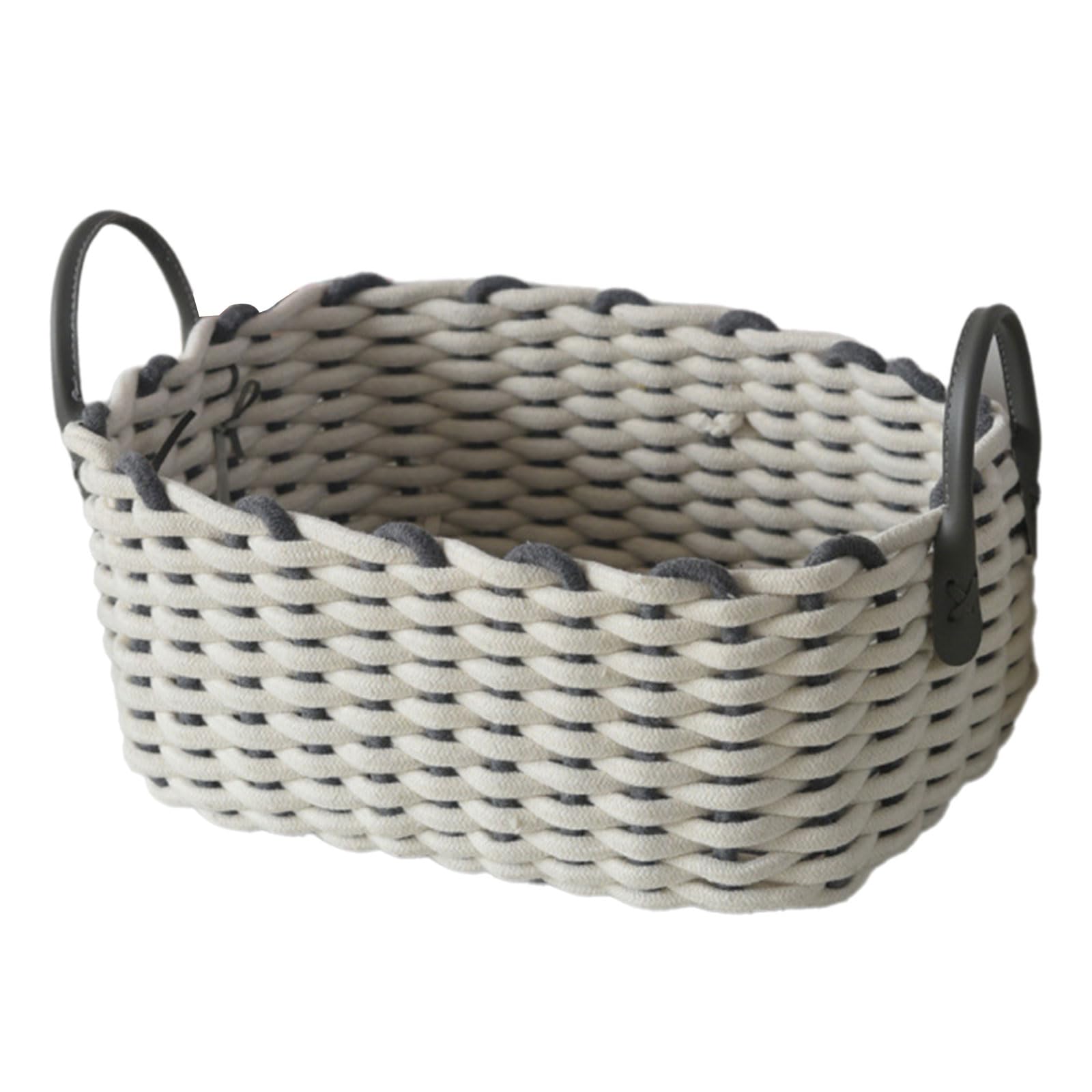 Cesta de almacenamiento de cuerda de algodón única con cuerda trenzada funcional para juguetes, ropa, libros, cosméticos