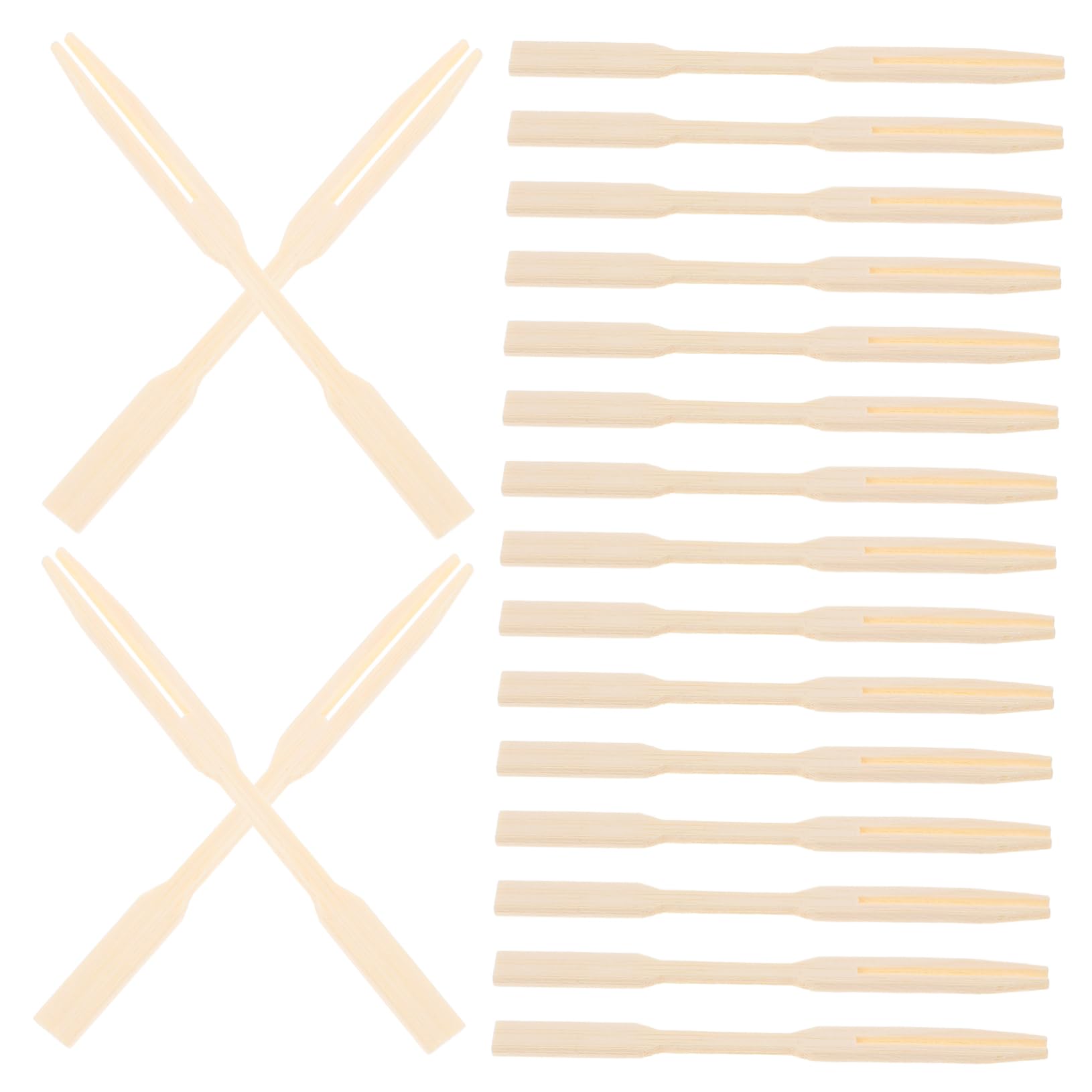 CHILDWEET 100Pcs Food Picks Mini Fruit Forks for Appetizers Desserts Cocktails Safe Smooth Wooden Skewers for Parties Banquets Buffets