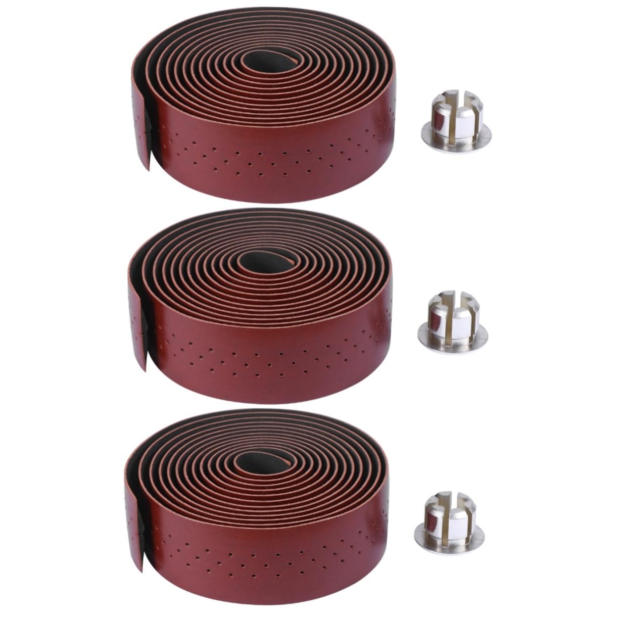 VANZACK 3sets Manubrio Pu Pelle Nastro Antivibrazione Per Bici Resistente All e Antiscivolo Installazione Facile Adatto Per Bici Da Strada e Mountain Bike Marrone