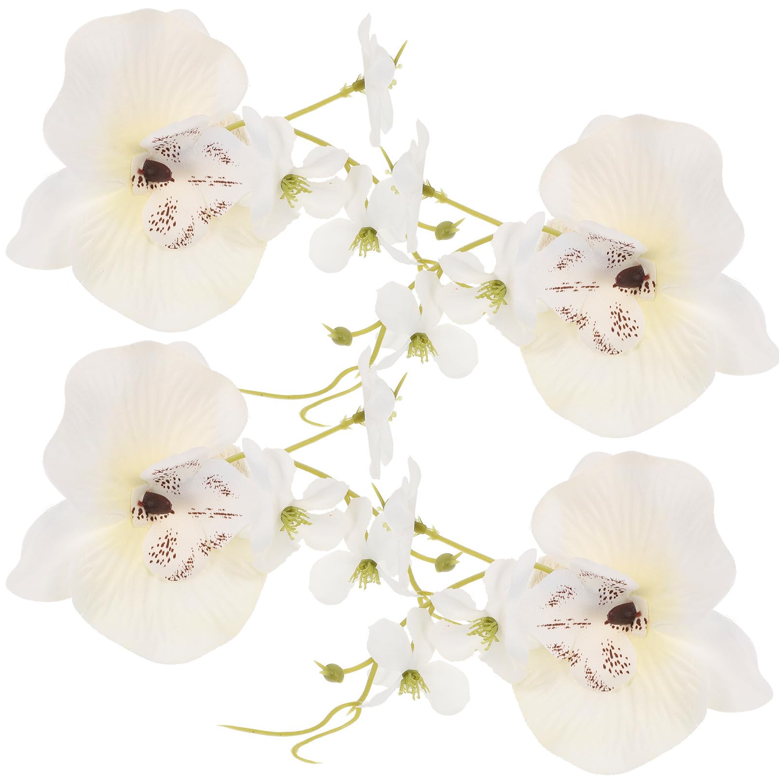 Rond de Serviette Fleur en Soie 4 Pièces Blanc Décoratif